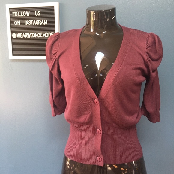 Puff Sleeve 3 Button Cardi